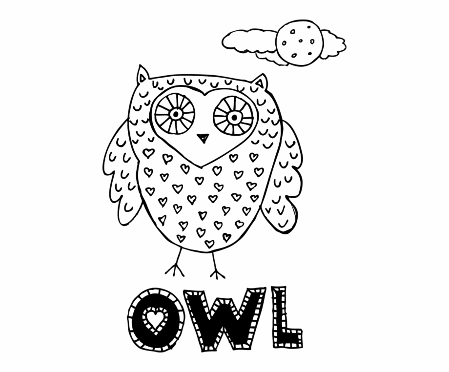 Doodle Coloring Page Owl Drawing