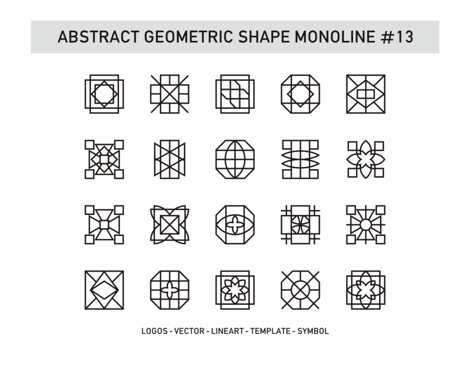 Abstract Geometric Shape Monoline 13 