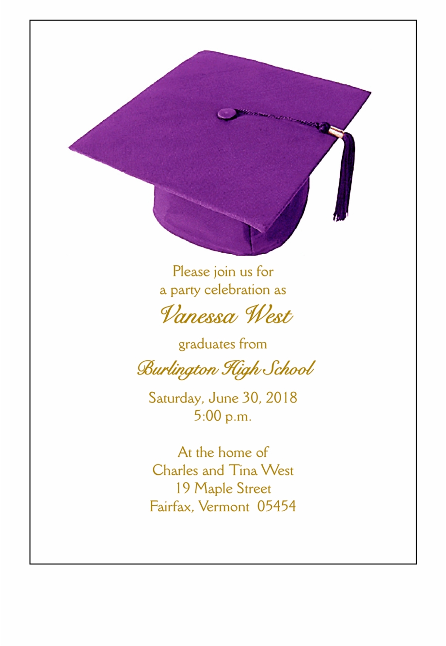 Invitation Grad Purple Ipv Graduation Party Invitations
