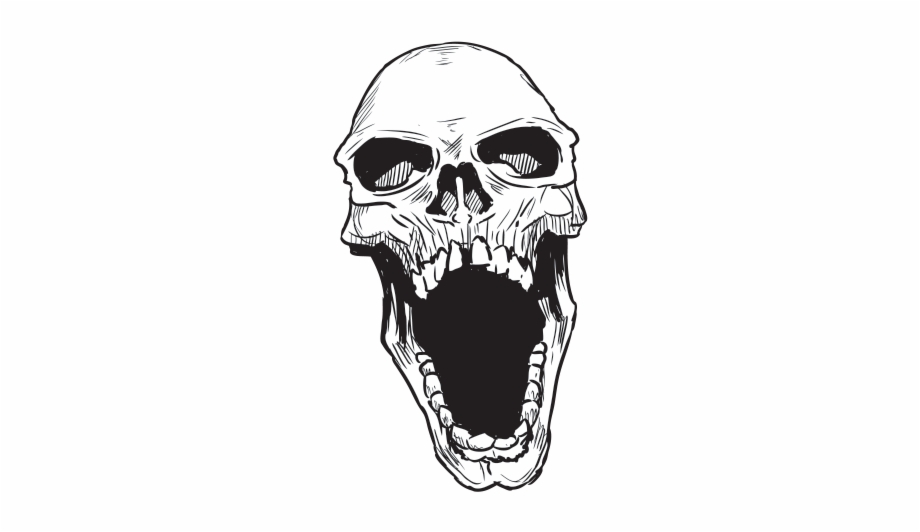 Printed Vinyl Skull Skull Scream Png