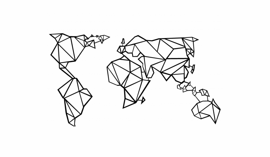 world map black and white geometric
