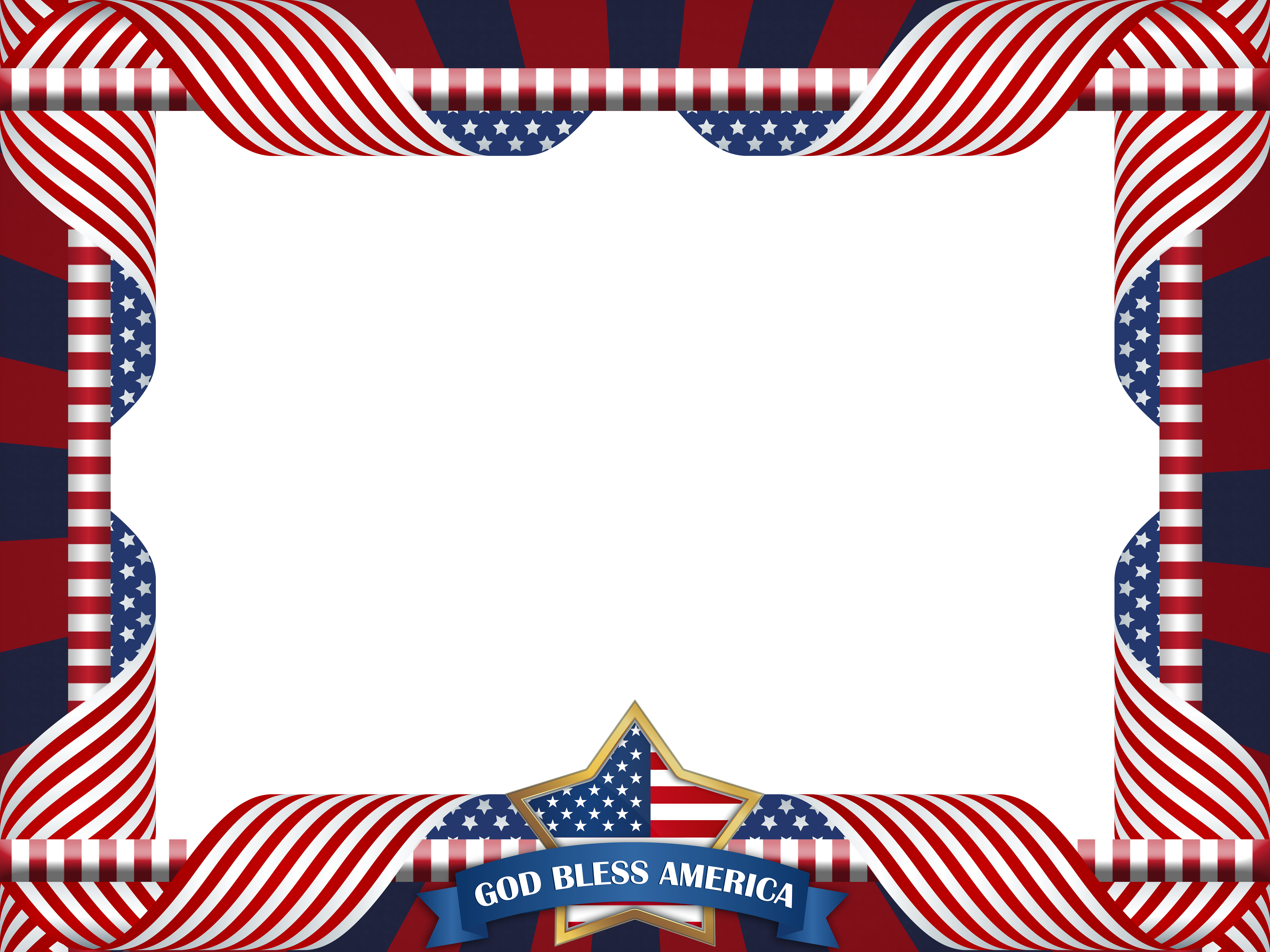 Banner Transparent Library God Bless America Clipart 4Th