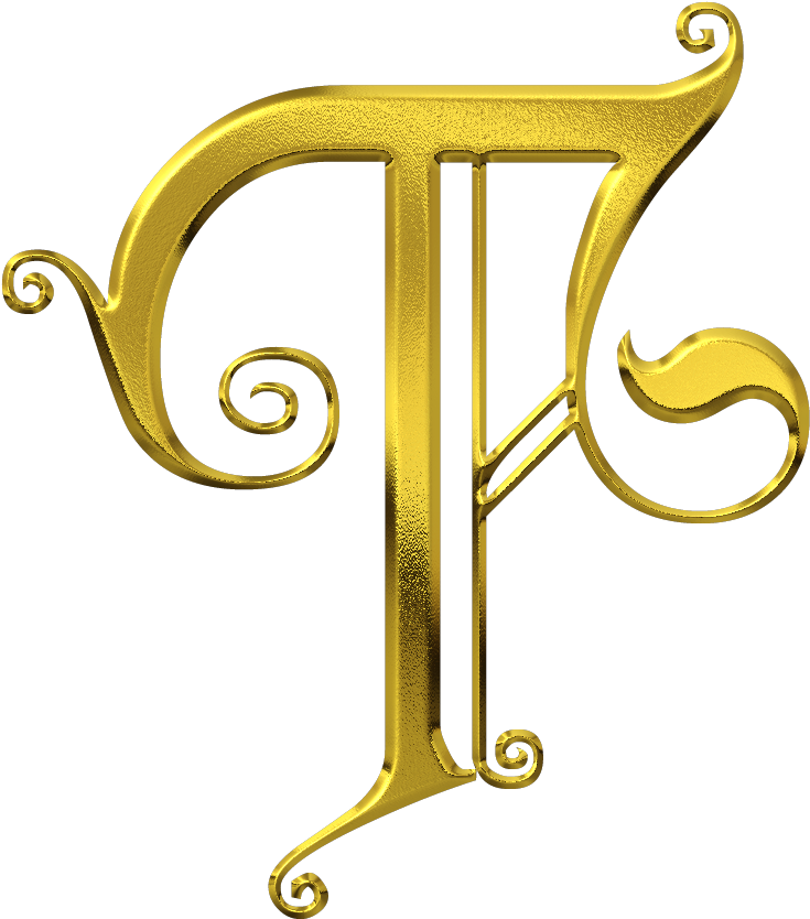 T Fancy Letters Gold Letters Letter T Initials