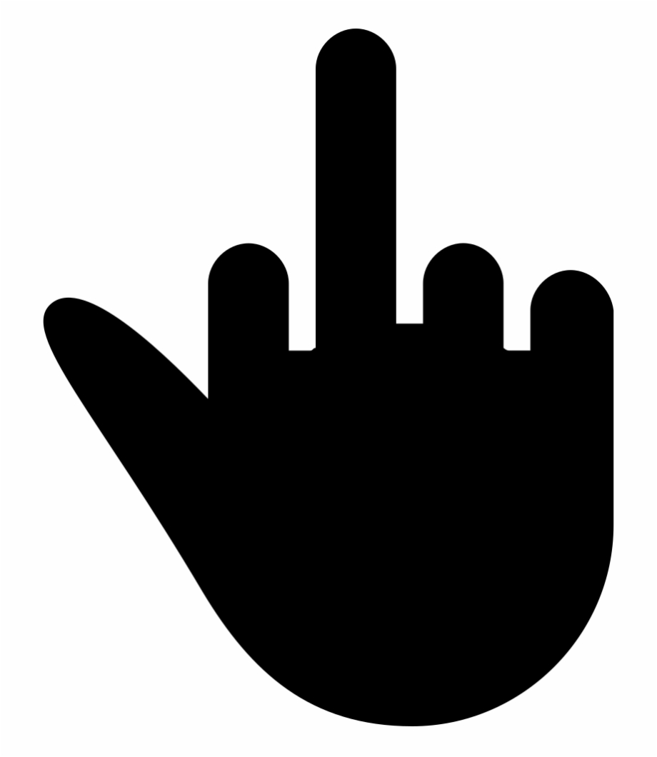 Middle Finger Up Signal Of Black Hand Svg