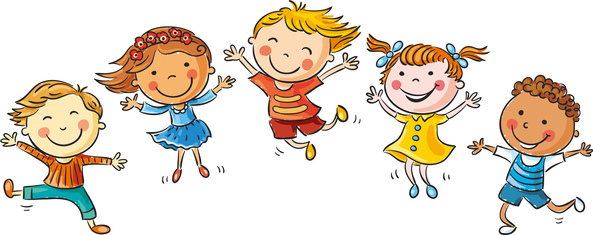 Hand Drawn Cartoon Children Happy Decoration Vector