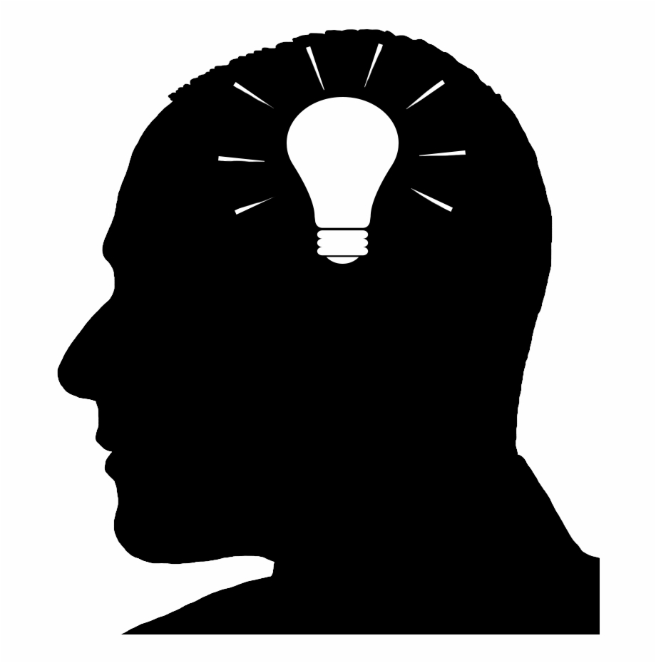 Mans Head Silhouette With Idea Symbol Png Illustration