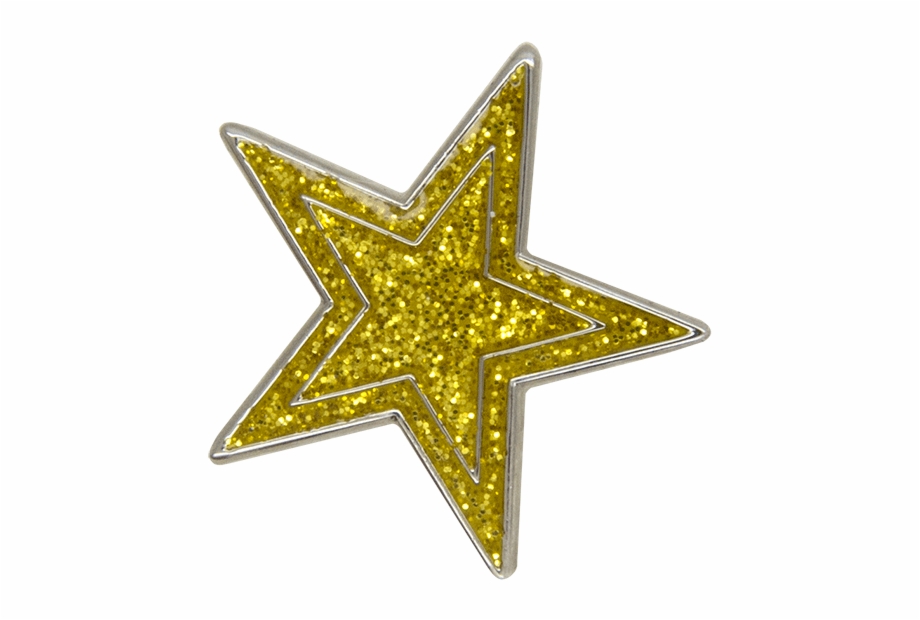 Glitter Star Pin Gold Silver Yin Yang With
