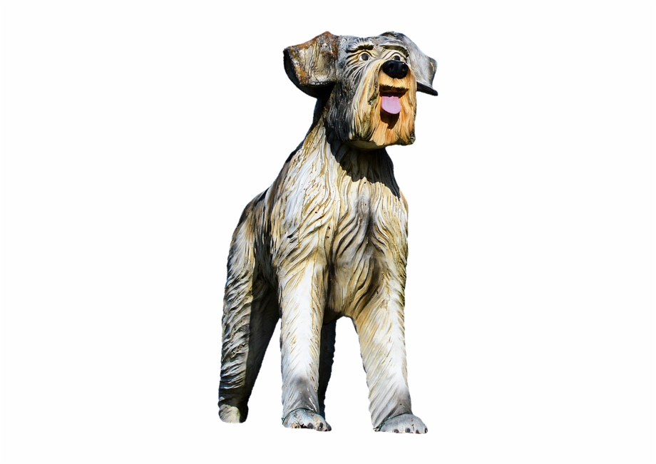 Wood Dog Figure Dog Schnauzer Sculpture Art Sculpture
