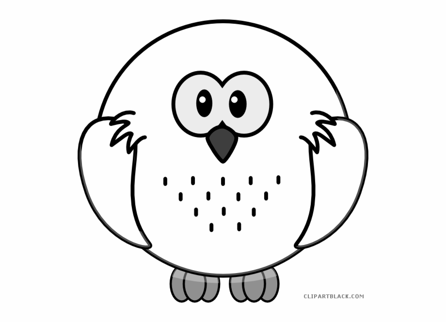 Snowy Owl Animal Free Black White Clipart Images