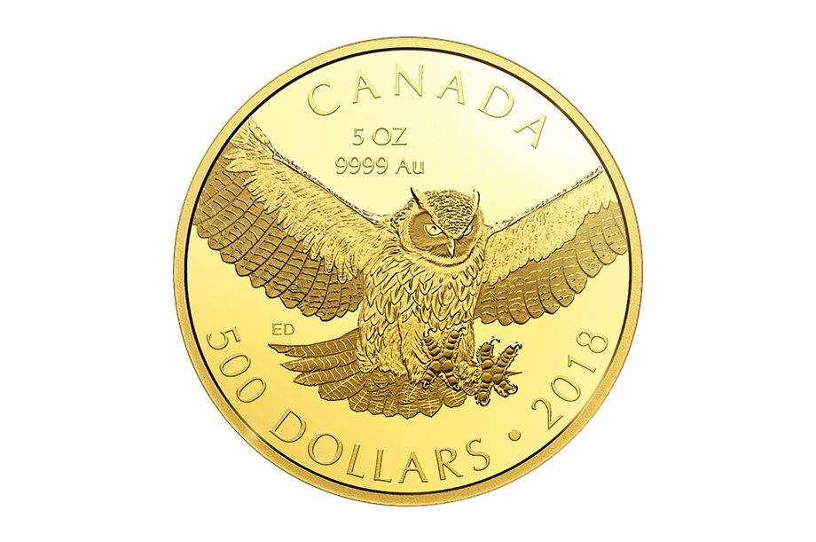Pure Gold Coin 5Oz Gold Owl Coin