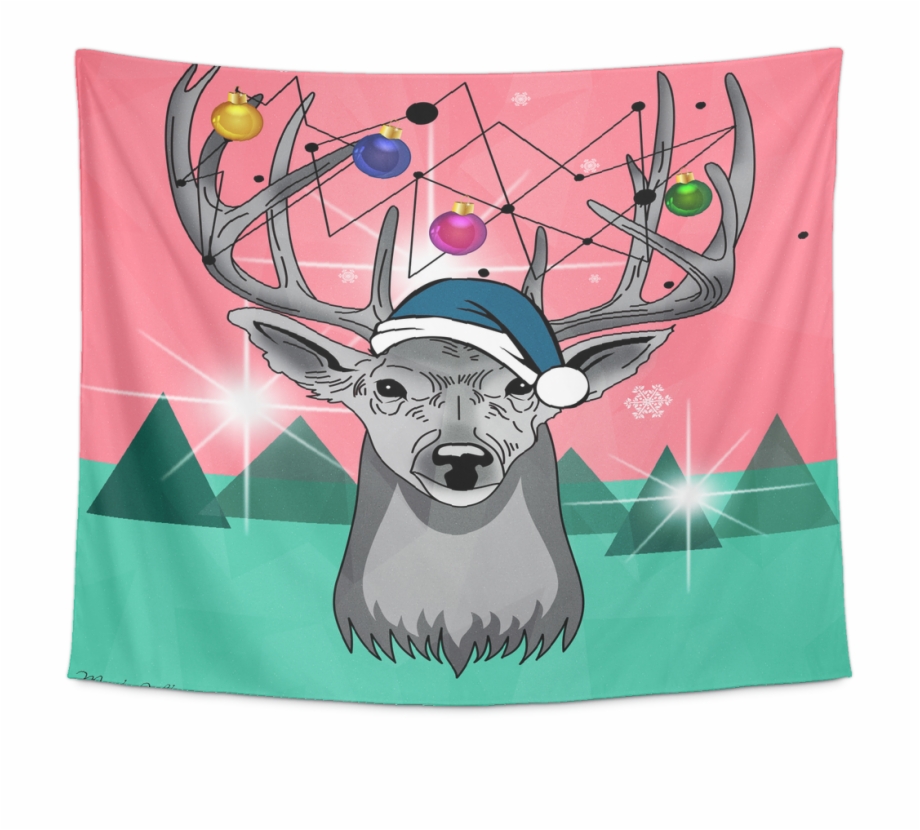 Christmas Deer 2 Tapestry Elk
