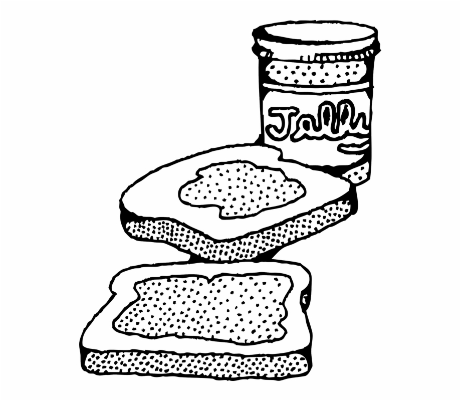 peanut butter jelly sandwich clip art black
