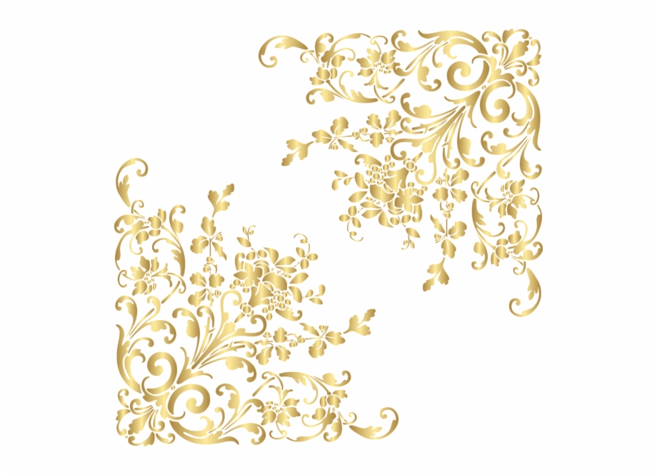 Graphic Black And White Download Gold Corners Png
