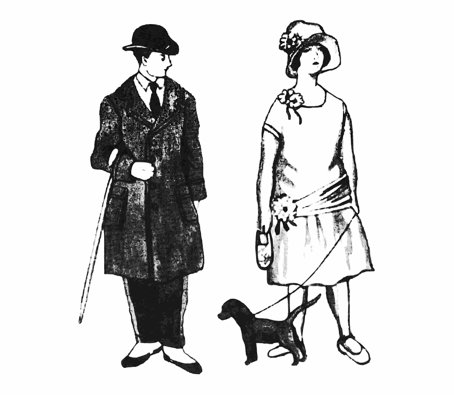 Casal Fashion 1920 Dog Girl Boy Fashion In