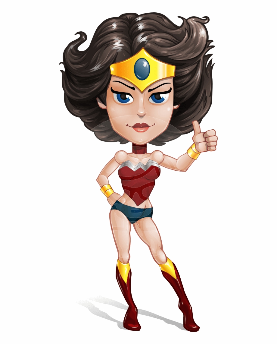 Cute Cartoon Girl Superhero Vector Character Aka Lady