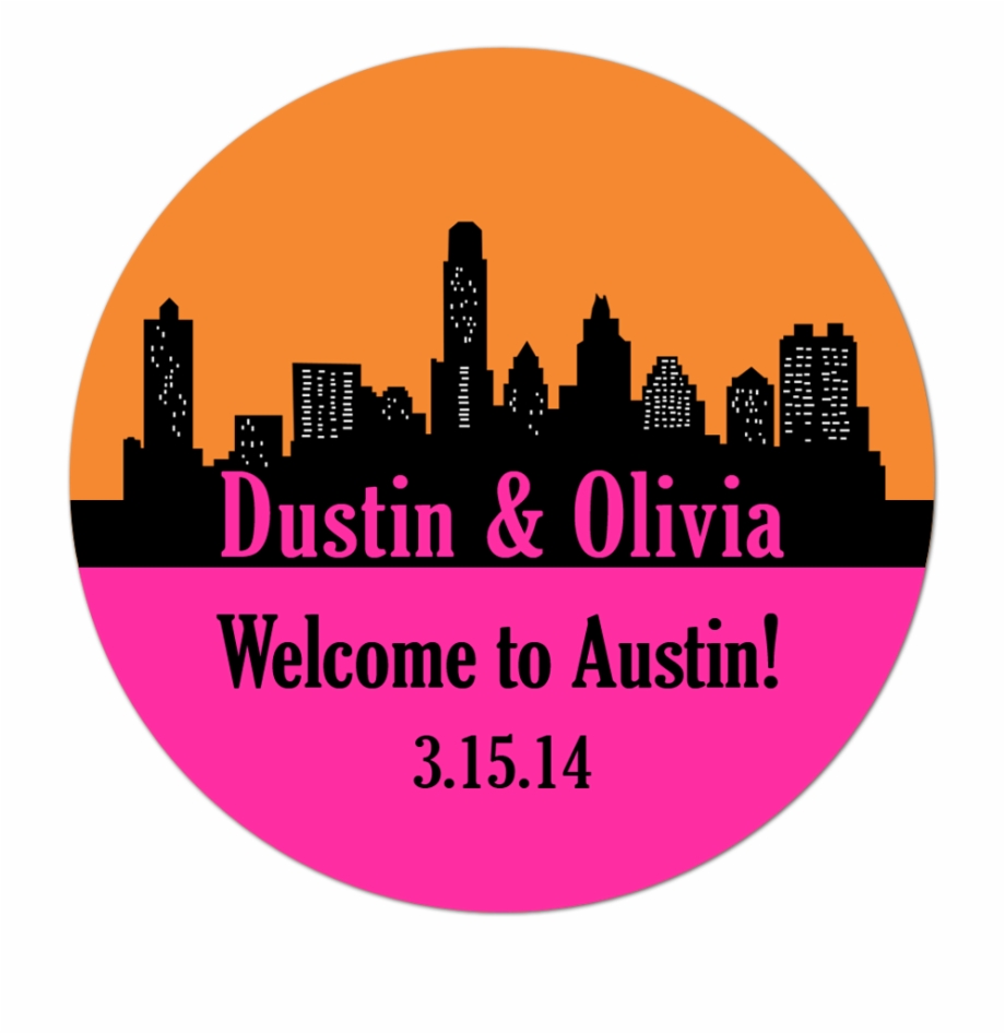 Austin Texas Skyline Personalized Sticker Austin