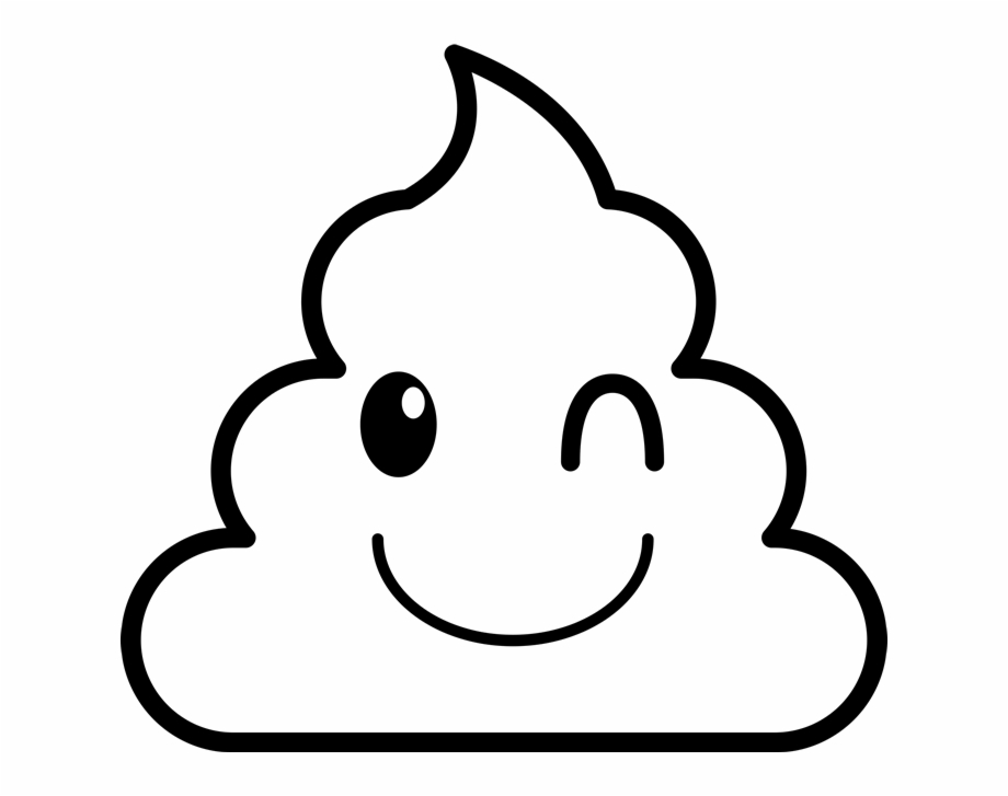 Winking Poop Emoji Rubber Stamp Poop Emoji Clipart
