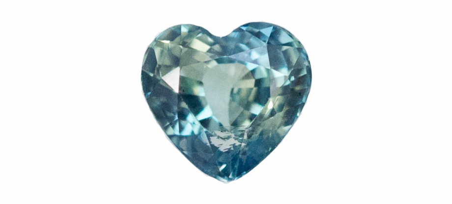 66Ct Teal Heart Sapphire In Rose Gold Low