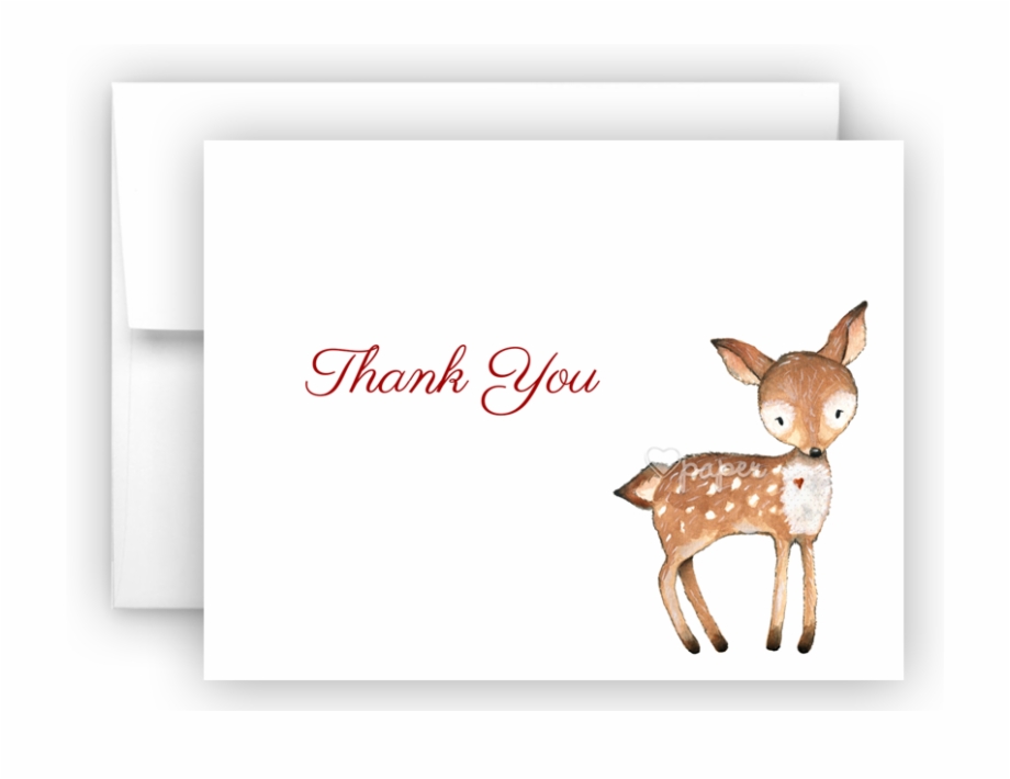Deer Thank You Cards Note Card Stationery 