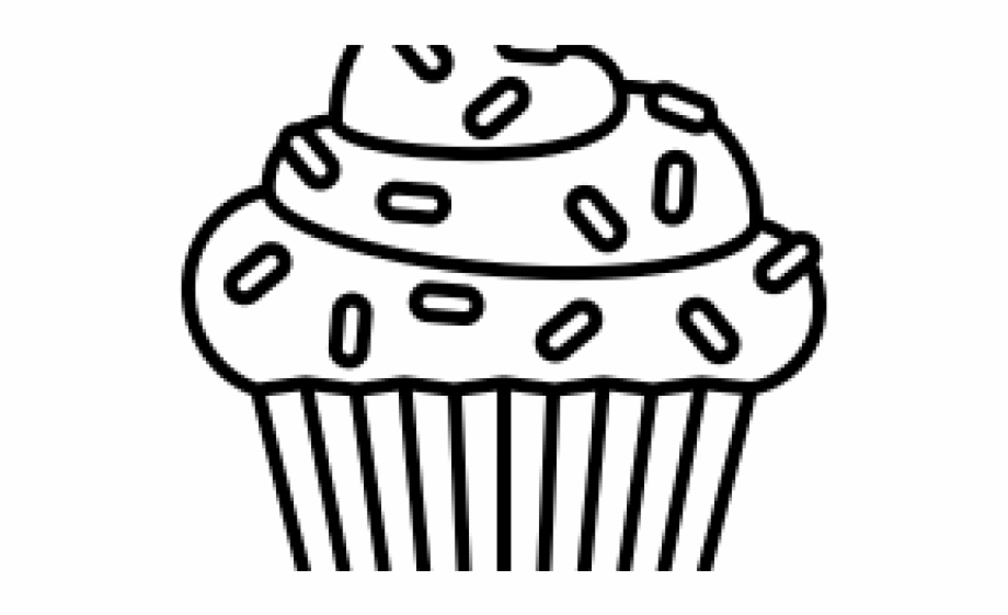 cupcake black and white
