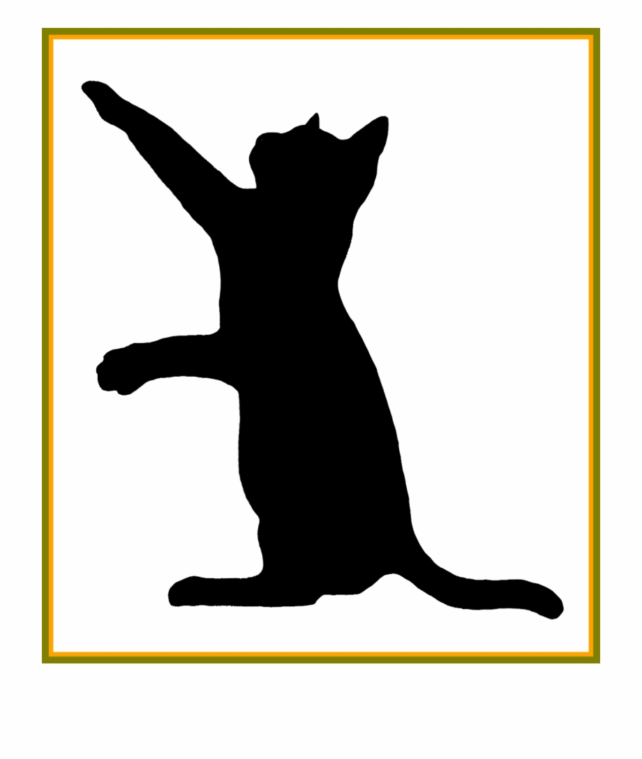 Appealing Kitten Silhouette Pencil And In Color Cat