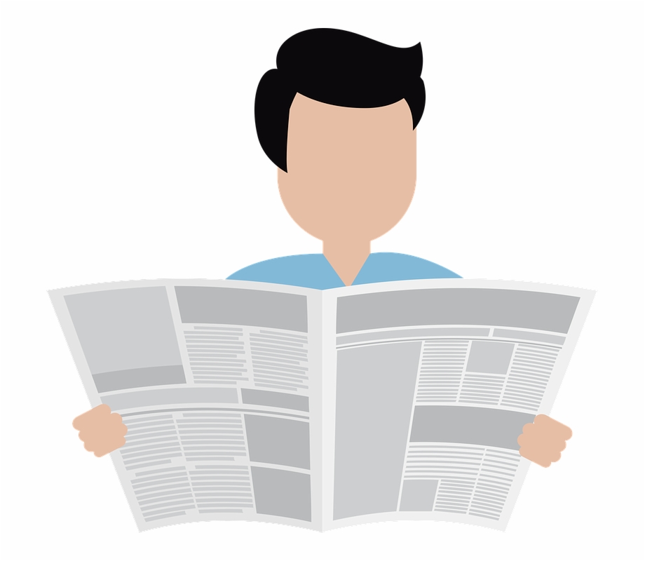 reading newspaper clipart
