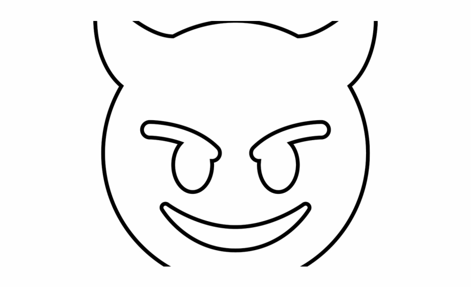 Drawn Devil Emoji Evil Emoji Black And White