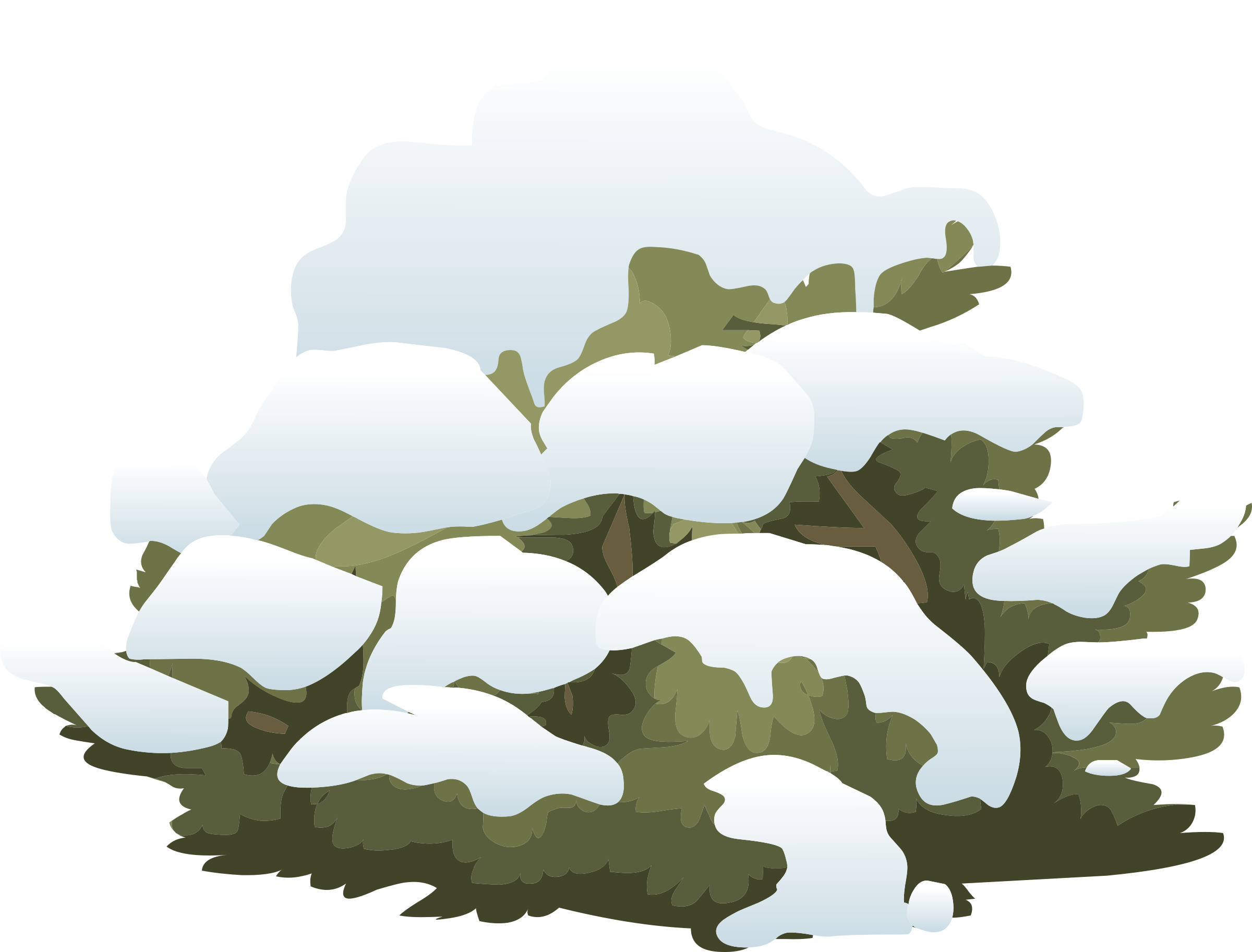 Snowfall Clipart Snowy Snow Covered Bushes Clipart