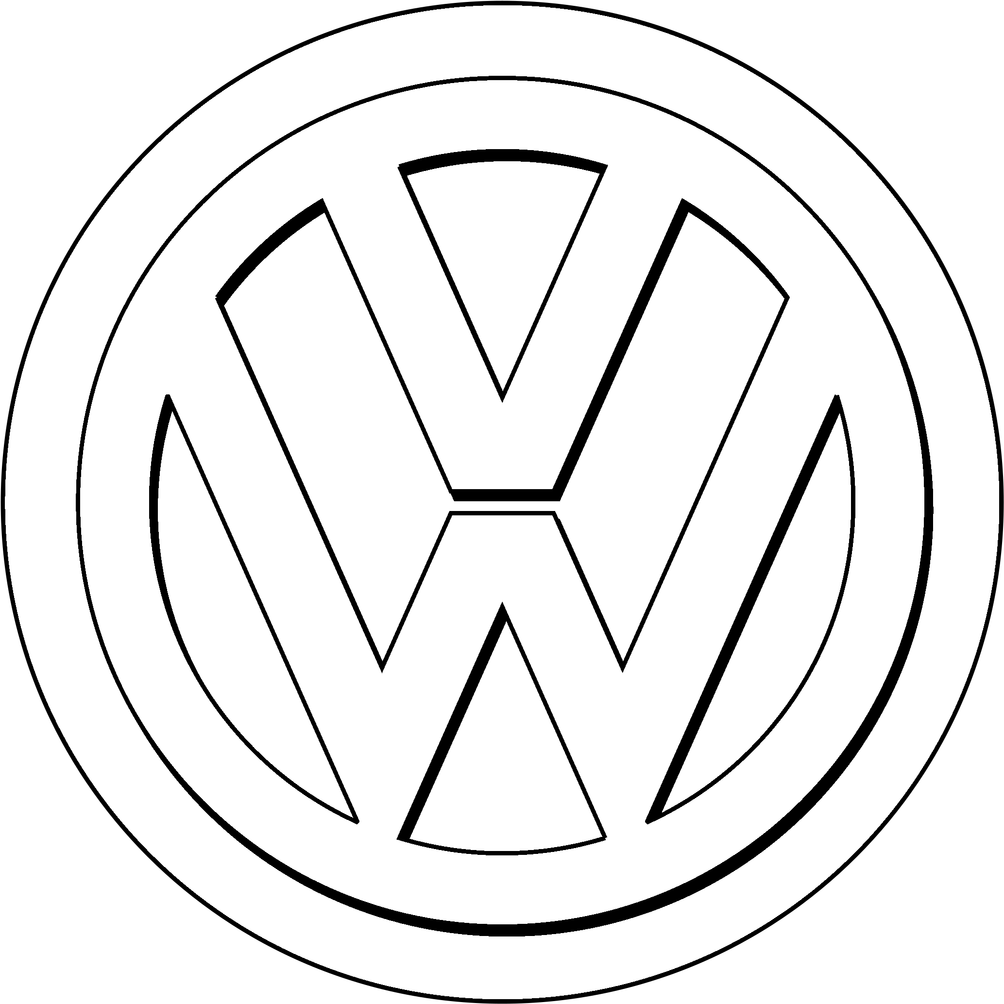 Volkswagen Logo Black And White Circle