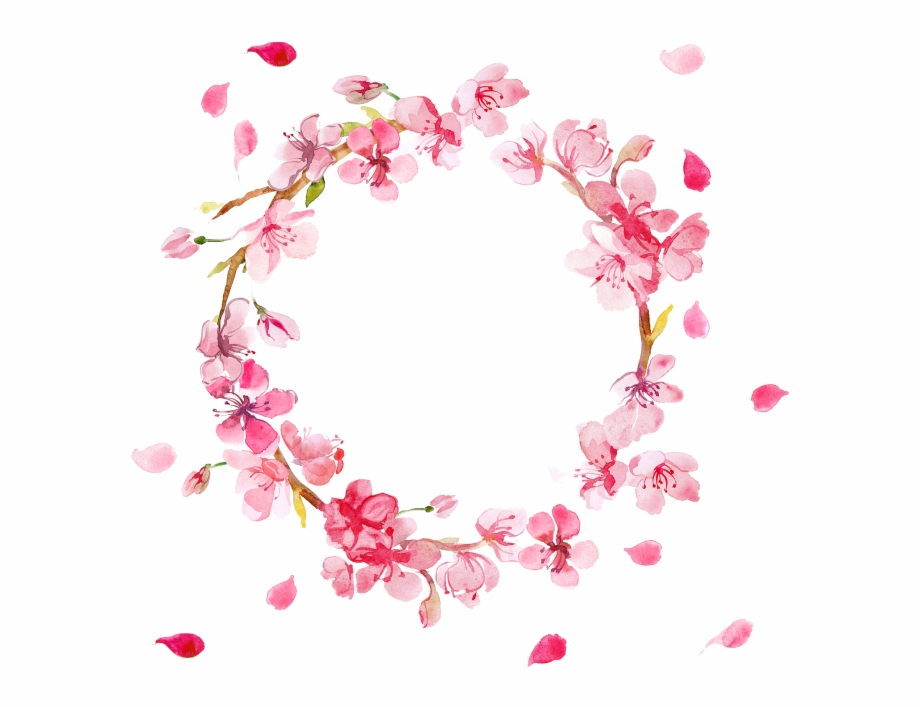pink floral wreath png
