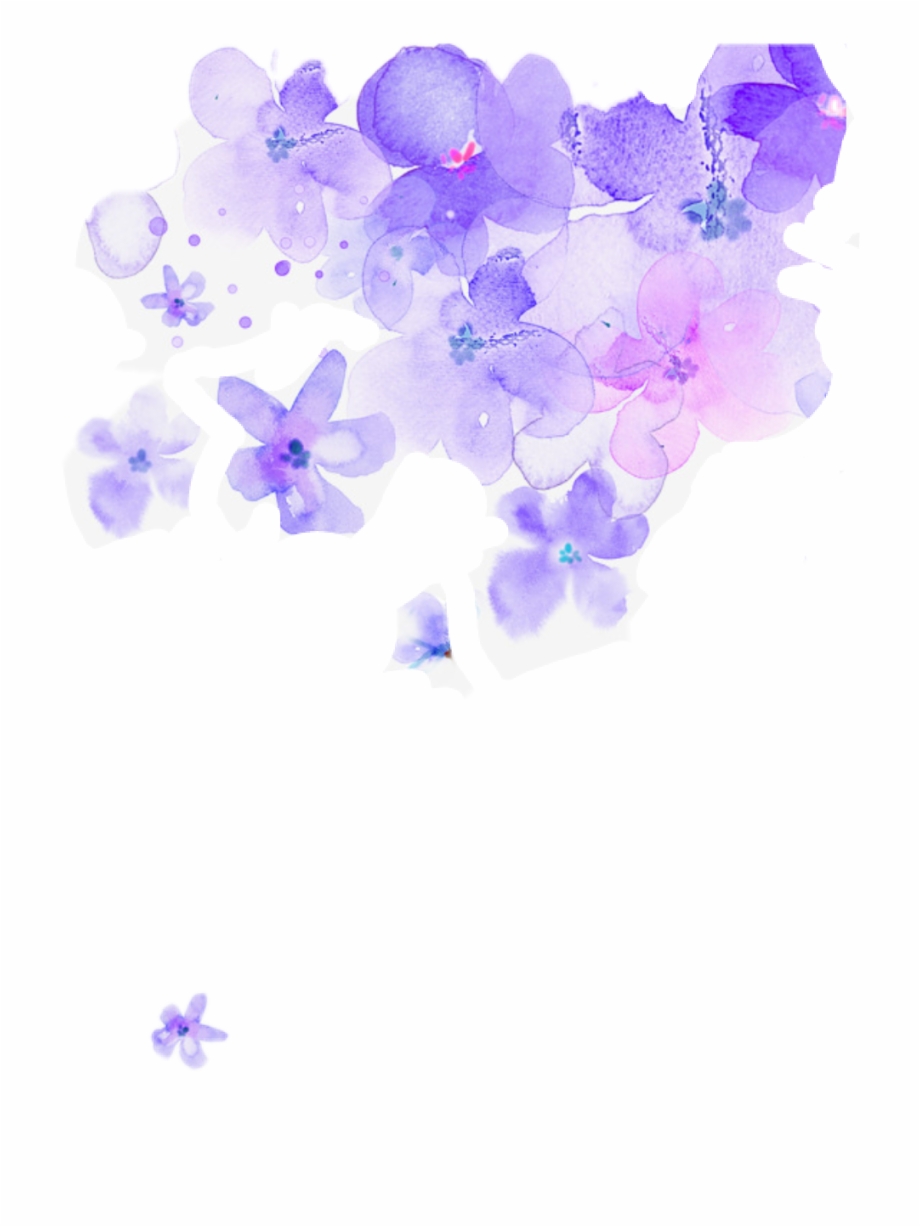 watercolor purple flowers background
