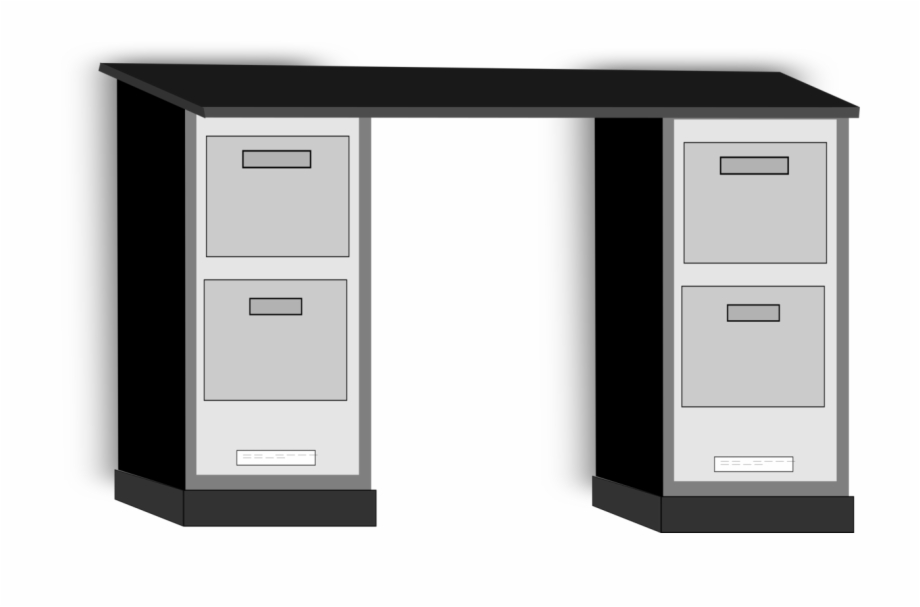 Table Desk Furniture Drawer Office Black And White