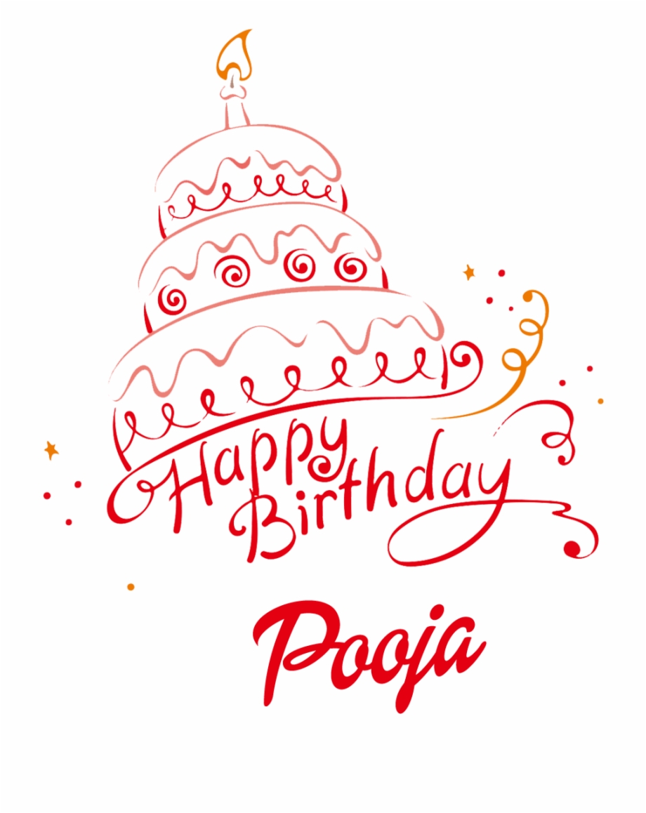 Pooja Happy Birthday Vector Cake Name Png Happy