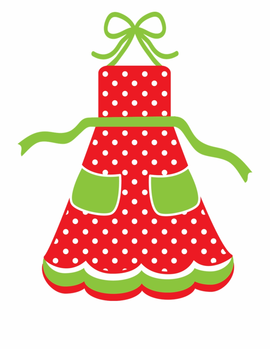 Say Hello Polka Dot Apron Clip Art