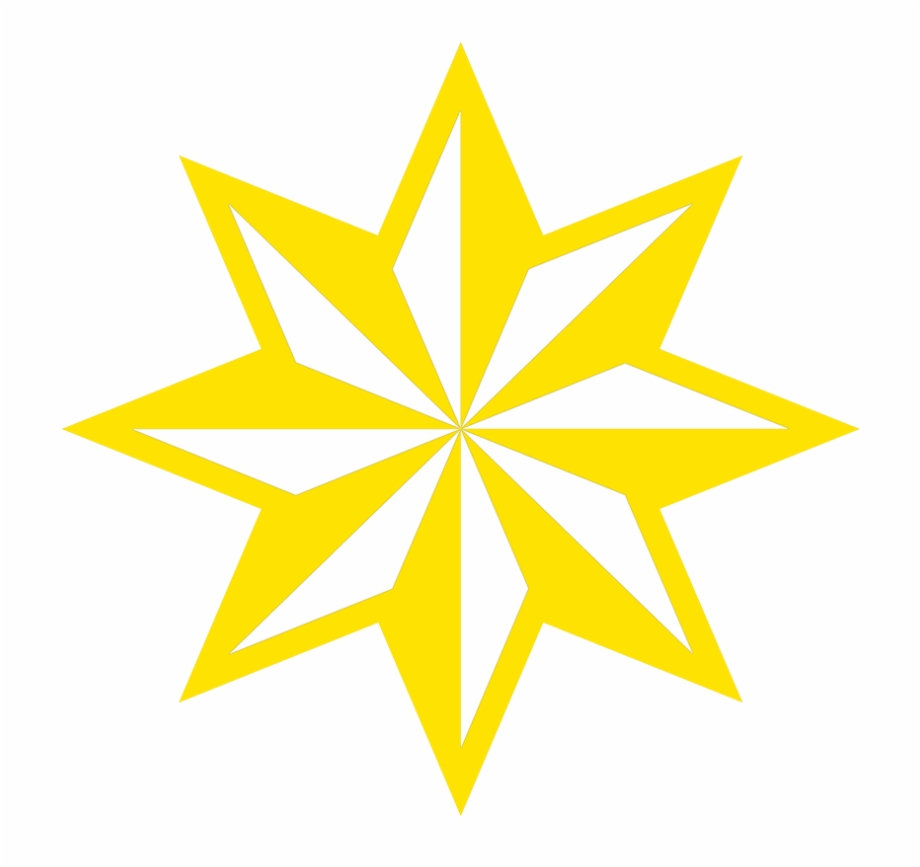Light Blue Faceted Star Yellow Faceted Star Clipart