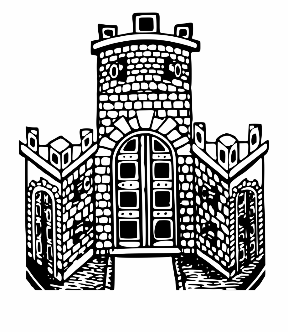fort clipart black and white
