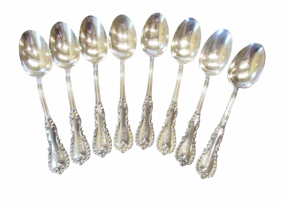 Eight Antique Sterling Teaspoons Reed And Barton Spoon