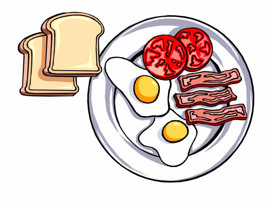 Vector Illustration Of Hearty Breakfast Of Toast Fried