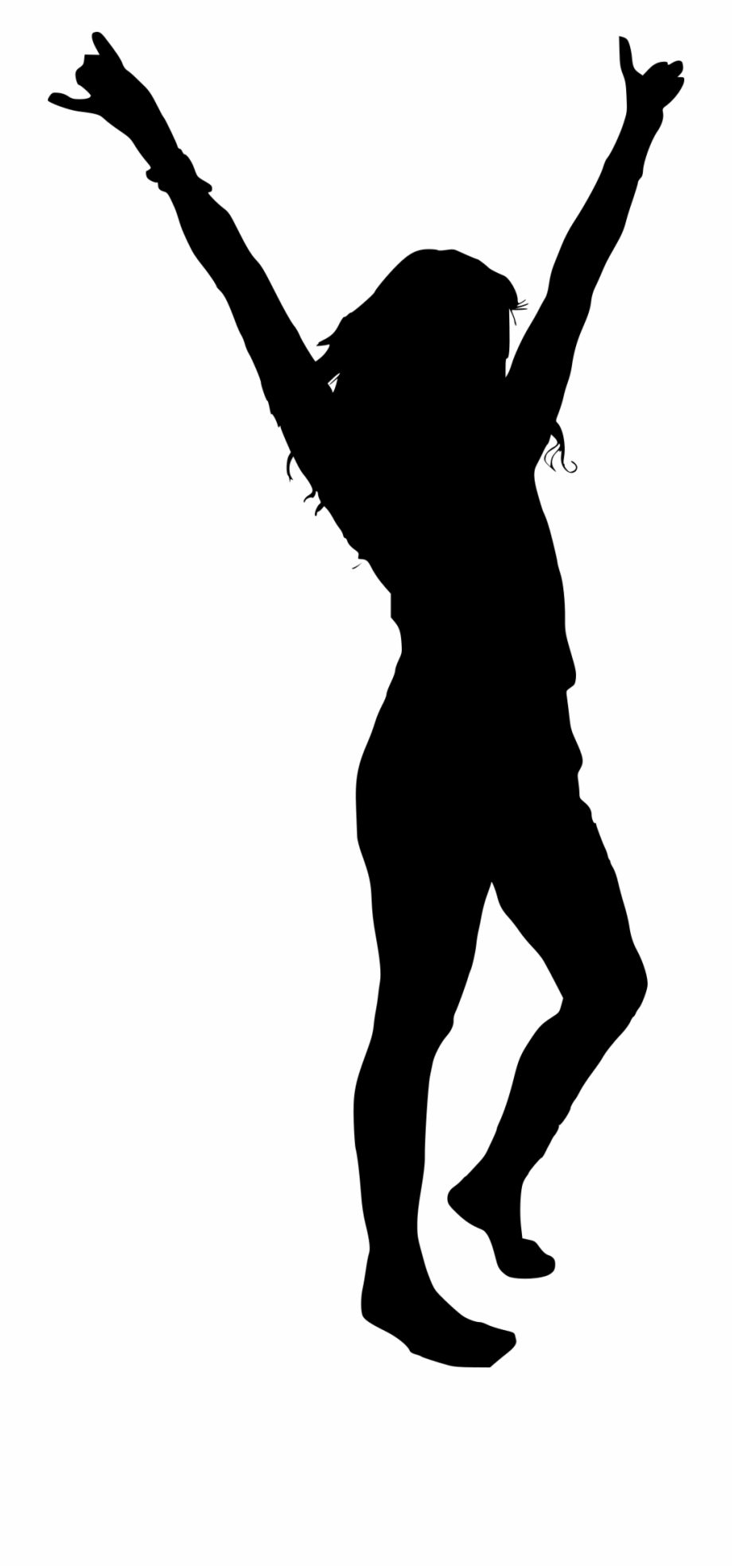 woman hands up silhouette

