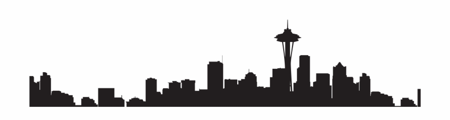 In Post Production Transparent Seattle Skyline Silhouette