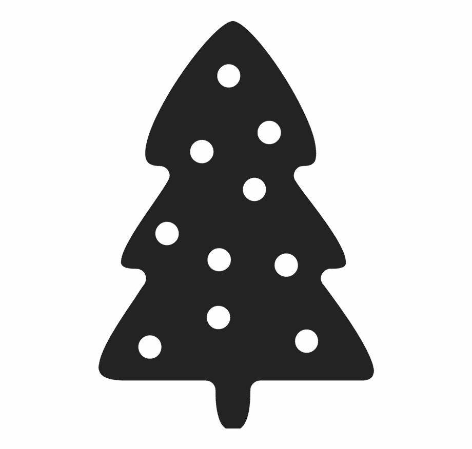 Christmas Tree Silhouette Rubber Stamp Polka Dot