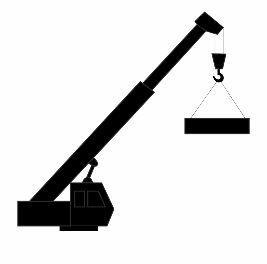 Vector Construction Crane Clip Art Black And White