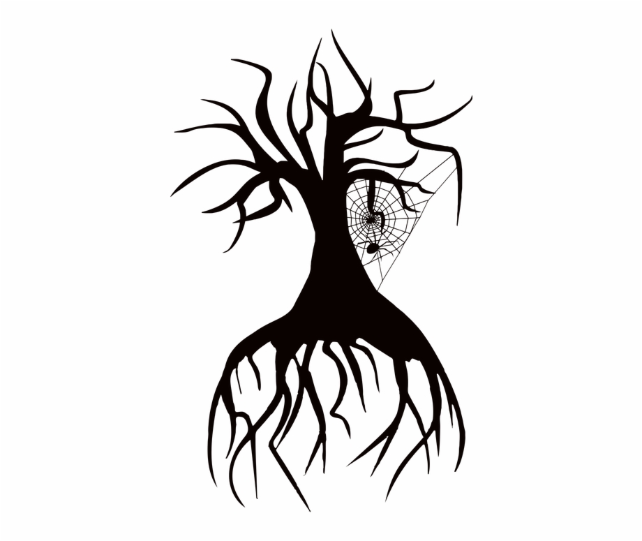 Barren Dead Halloween Roots Scary Silhouette Transparent Tree