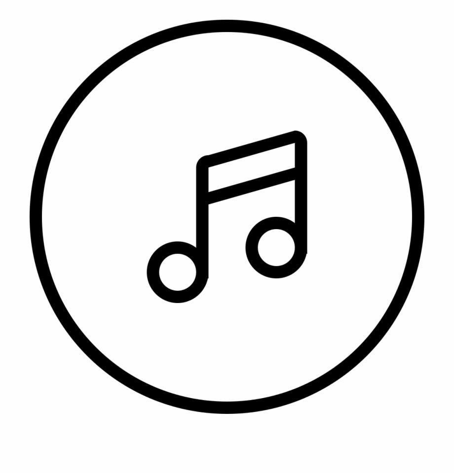 Musical Note Symbol In Circular Button Outlined Symbol