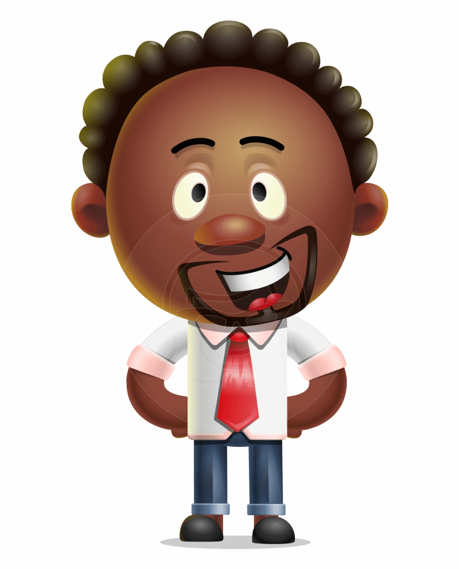 Cute African American Man Cartoon 3D Vector Character - Clip Art Library
