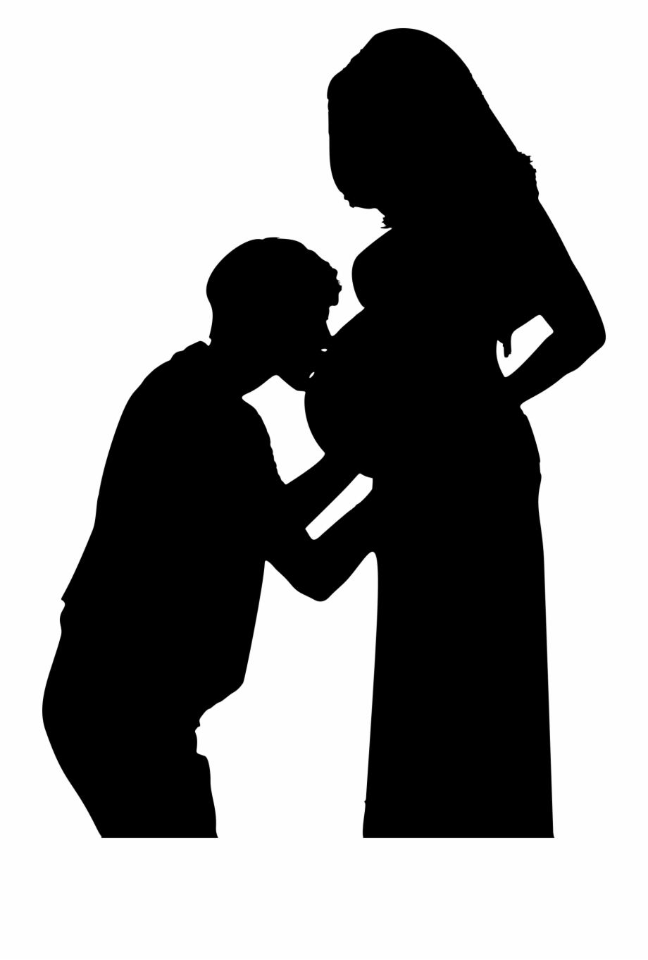 Clipart Man Kissing Pregnant Belly Silhouette