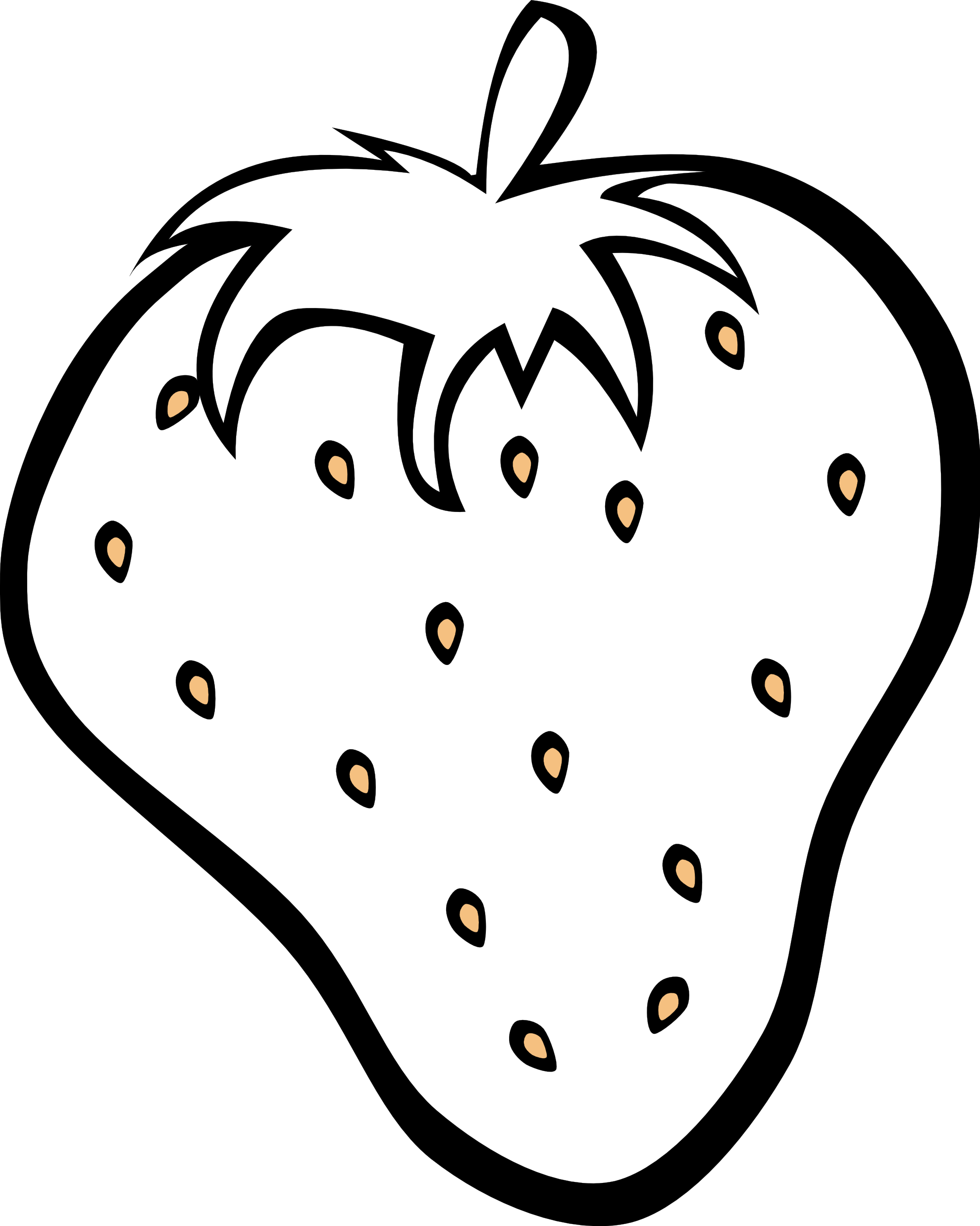 strawberry clipart black and white
