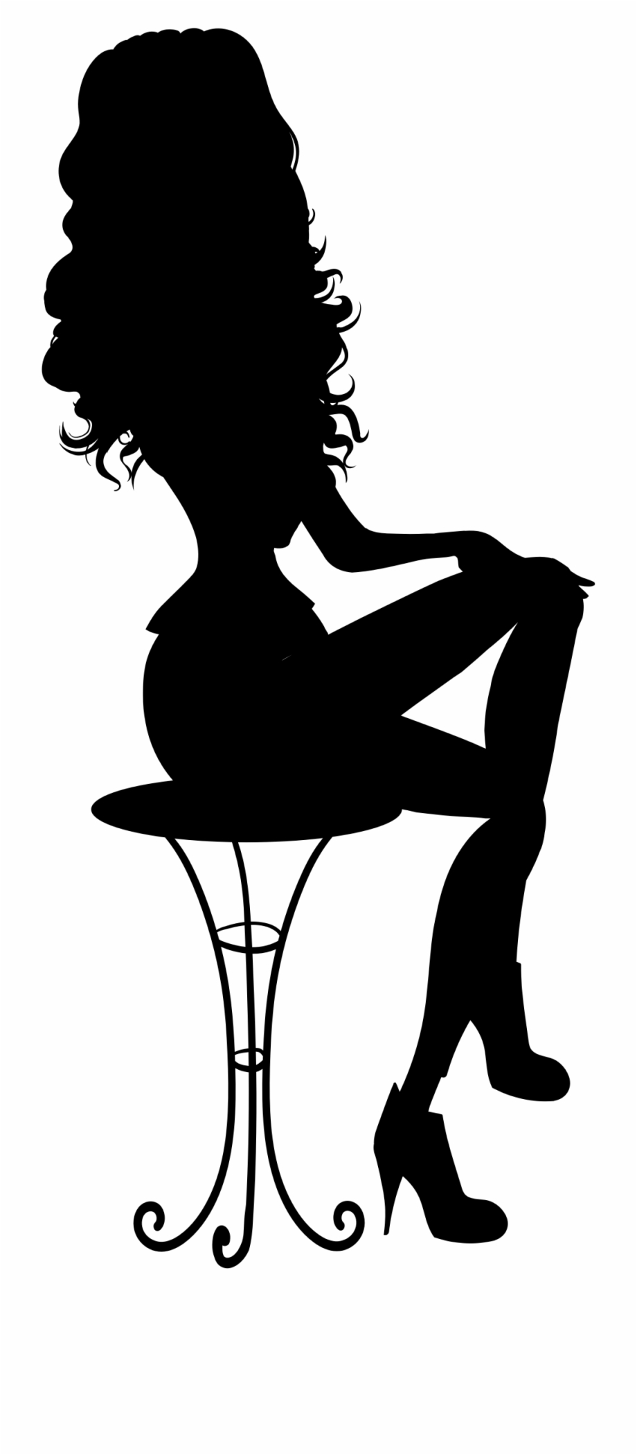 lady sitting silhouette png
