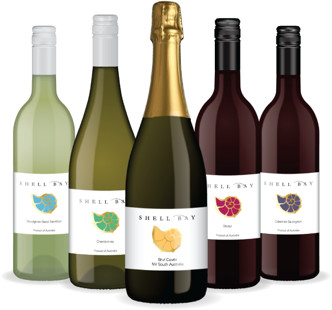 Shell Bay Wine Range Australian Wine Bottle Label