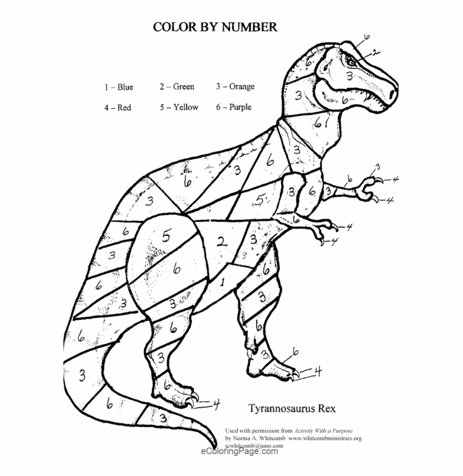 dinosaur kids color by number
